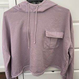 Light lilac urban outfitters cropped sweatshirt